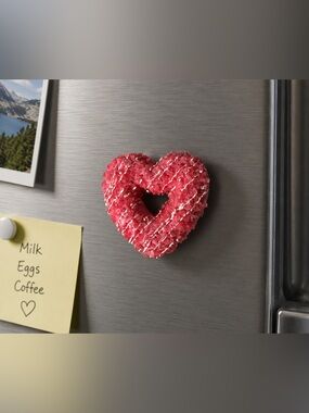 Pink crunch donut magnet
